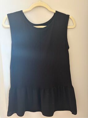 LOFT Black Sleeveless Peplum Top